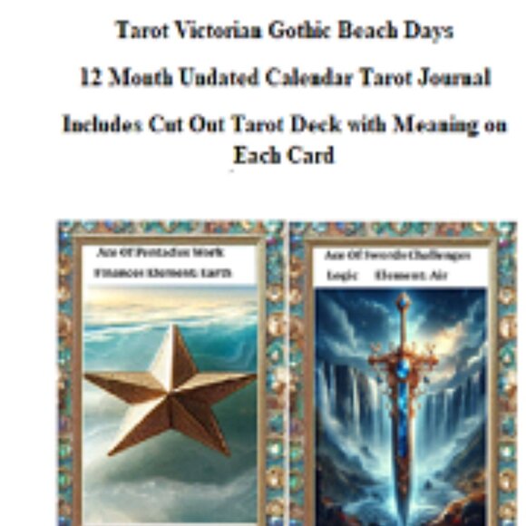 Tarot Victorian Gothic Beach Days  12 Month Undated Calendar Tarot Journal - Picture 1 of 1